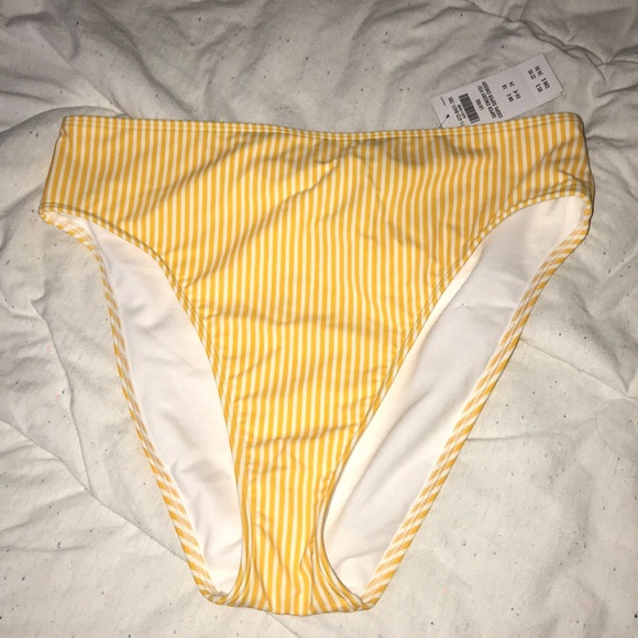 Yellow striped Hollister bathing suit bottoms - Picture 1 of 2